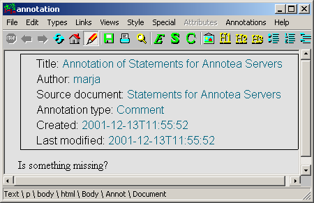Annotation window appears.