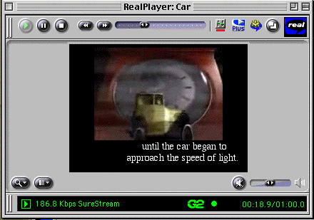 Video showing a shrinking car a