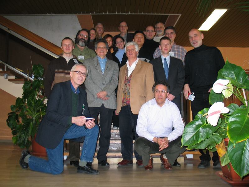 group photo of Offices staff standing on staircase at ERCIM