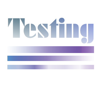 The picture contains the word 'Testing' and three
stripes with color fades