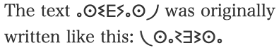 Mirrored tifinagh text.