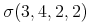 {\unicode{963}{\mo{}}{\left({\mn{3}},{\mn{4}},{\mn{2}},{\mn{2}}\right)}}