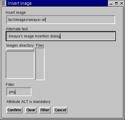 Amaya's image insertion
    dialog