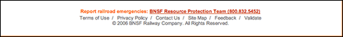 footer of bnsf.com.