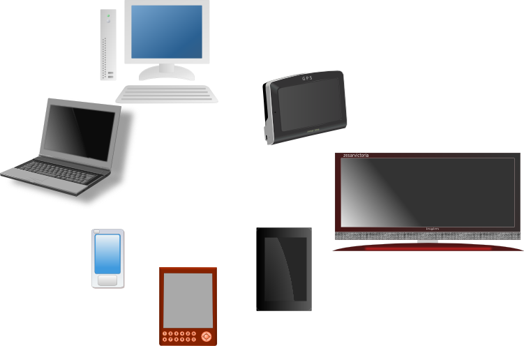 The various screens on which the Web can be found: computers, phones, tablets, TVs, eReaders, automotive systems