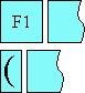 Diagram of glyph layout with leading punctuation compression