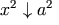 x^{2} \downarrow a^{2}