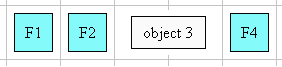 Object layout in strict grid. Large rectangular object is
centered horizontally within 2 grid spaces