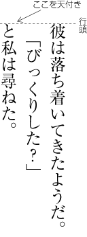 会話の直後の行の組方例1