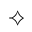 WHITE CONCAVE-SIDED DIAMOND WITH LEFTWARDS TICK